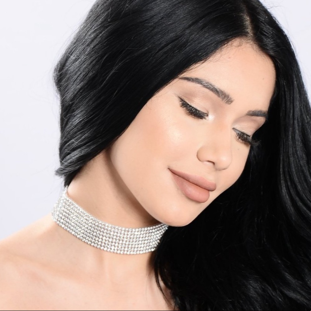 NWT fashion nova choker silver sparkle necklace